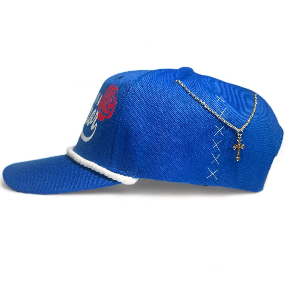 Blue/ More Than A Conqueror Snapback Hat