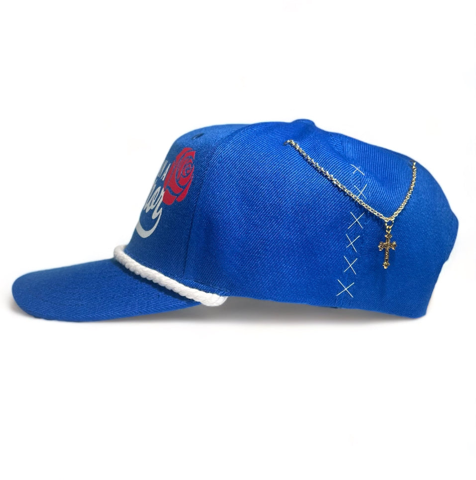 Blue/ More Than A Conqueror Snapback Hat
