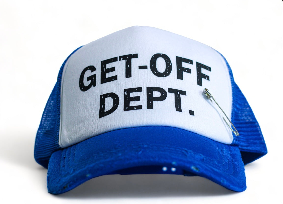 GET OFF DEPT. Blue Trucker Hat