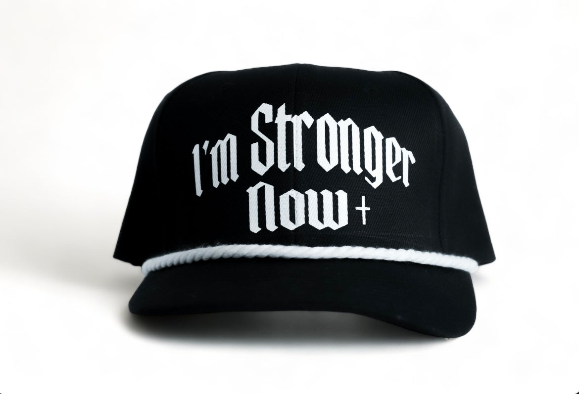 I'm Stronger Now Black Trucker hat