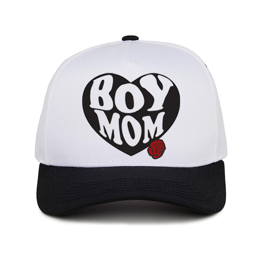 White & Black Boy Mom Snapback hat