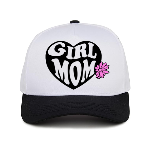 White & Black Girl Mom Snapback Hat