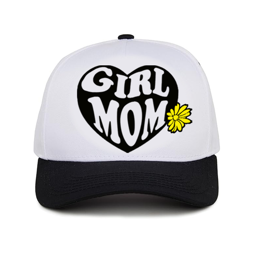 White & Black Girl Mom Snapback Hat